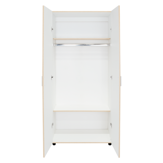 Closet Carlota, Beige y Blanco, con Dos Puertas Abatibles