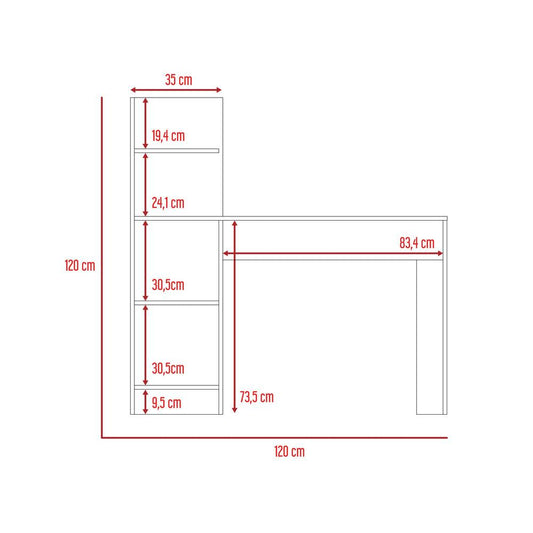 Escritorio ¡Wow!, Blanco Duqueza, con Cuatro Entrepaños - VIRTUAL MUEBLES