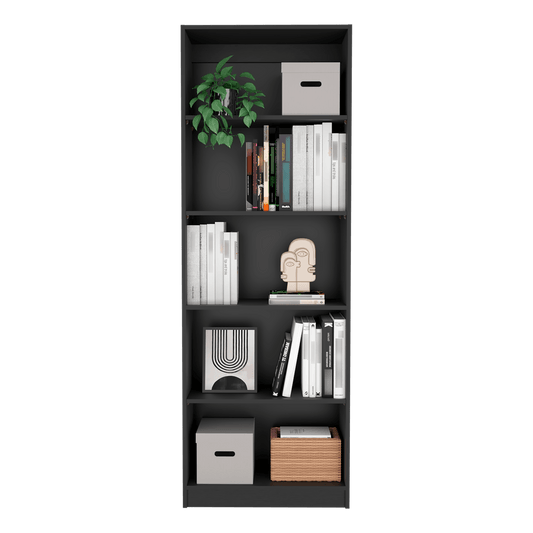 Biblioteca Home, Wengue, con Cinco Entrepaños - VIRTUAL MUEBLES