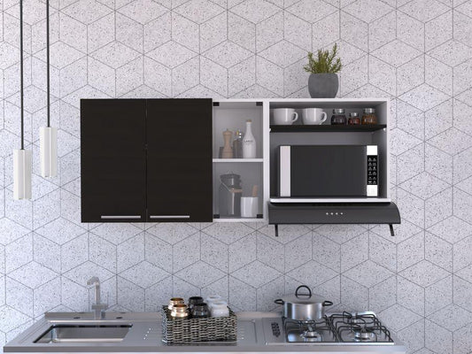 Gabinete Superior Viltex color Wengue y Blanco para Cocina.