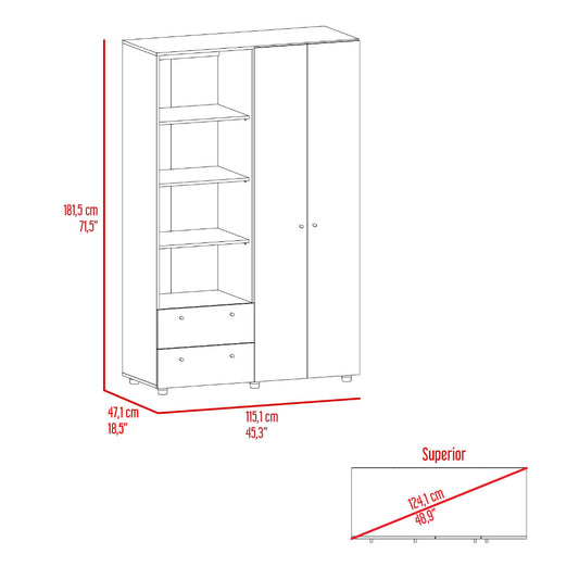 Closet Mokat, Agave y Toquilla, con dos puertas abatibles