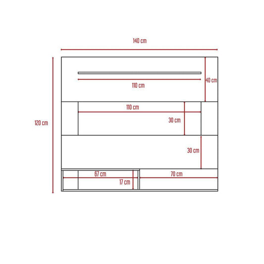 Panel para TV Ascher color Wengue para Sala.