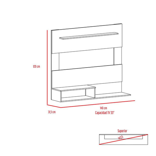 Panel para TV Ascher color Wengue para Sala.