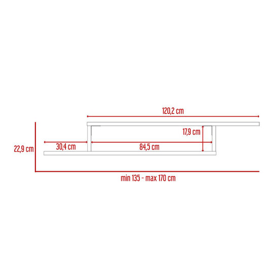 Mesa Para Tv Flotante Dilix, Gales, con superficie para objetos decorativos