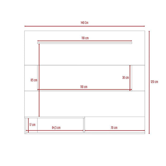 Panel de Tv Ascher, Café Claro y Blanco Duqueza, con Espacio Para Televisor de Hasta 55 Pulgadas - VIRTUAL MUEBLES