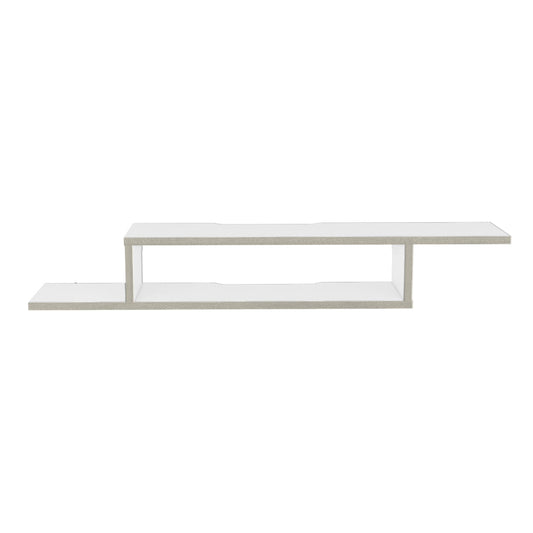 Mesa Para Tv Flotante Dilix, Blanco Nevado, con superficie para objetos decorativos