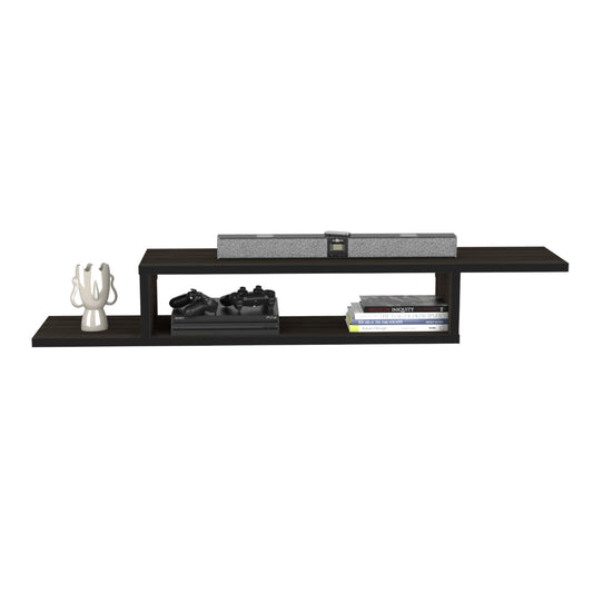 Mesa Para Tv Flotante Dilix, Carbón, con superficie para objetos decorativos