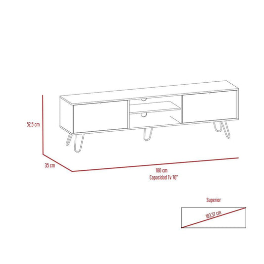 Mesa para TV Lara color Miel y Plata oscuro para Sala.