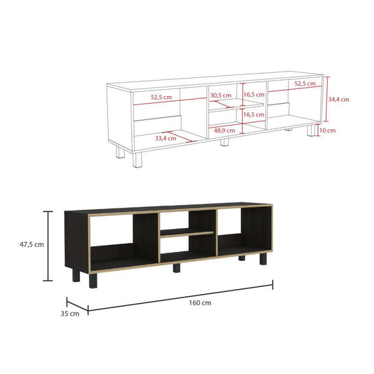 Mesa para TV Tunez color Wengue y Café claro para Sala.