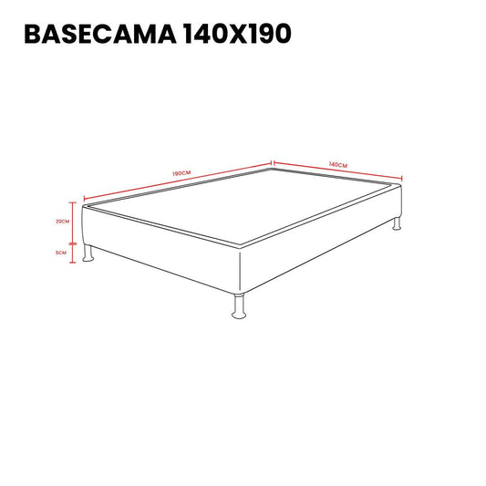 Base Cama Doble Woody, Negro, con Tendido de Tablas