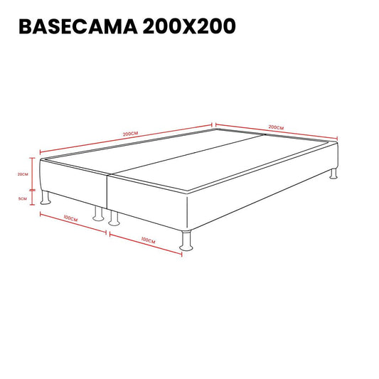 Base Cama Presidencial Woody, Negro, con Tendido de Tablas