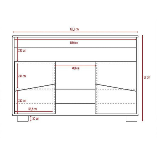 Mesa Auxiliar Recibidor Aureli color Miel y Blanco para Sala.