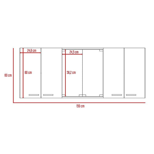 Gabinete Superior Vega color Blanco Y Wengue Para Cocina.